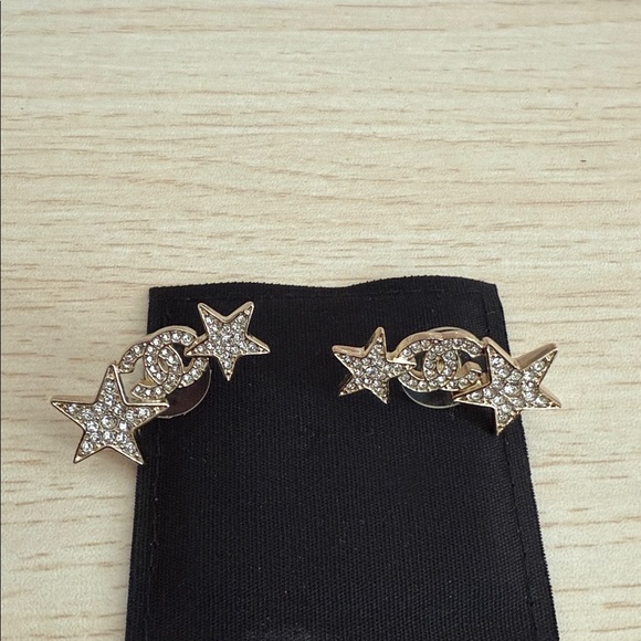 Authentic Chanel Gold Crystal Earrings - Picture 1 of 11